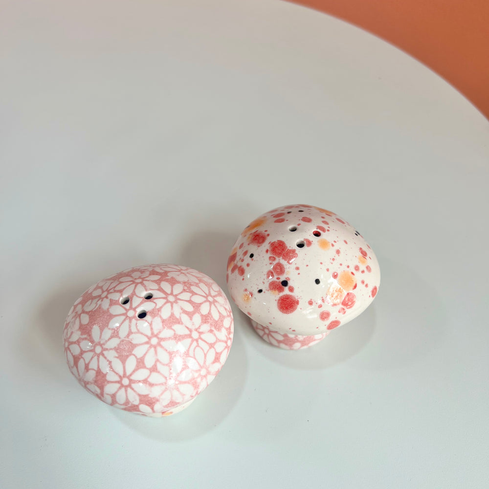 
                      
                        Pink Daisy Mushroom Salt and Pepper shakers
                      
                    