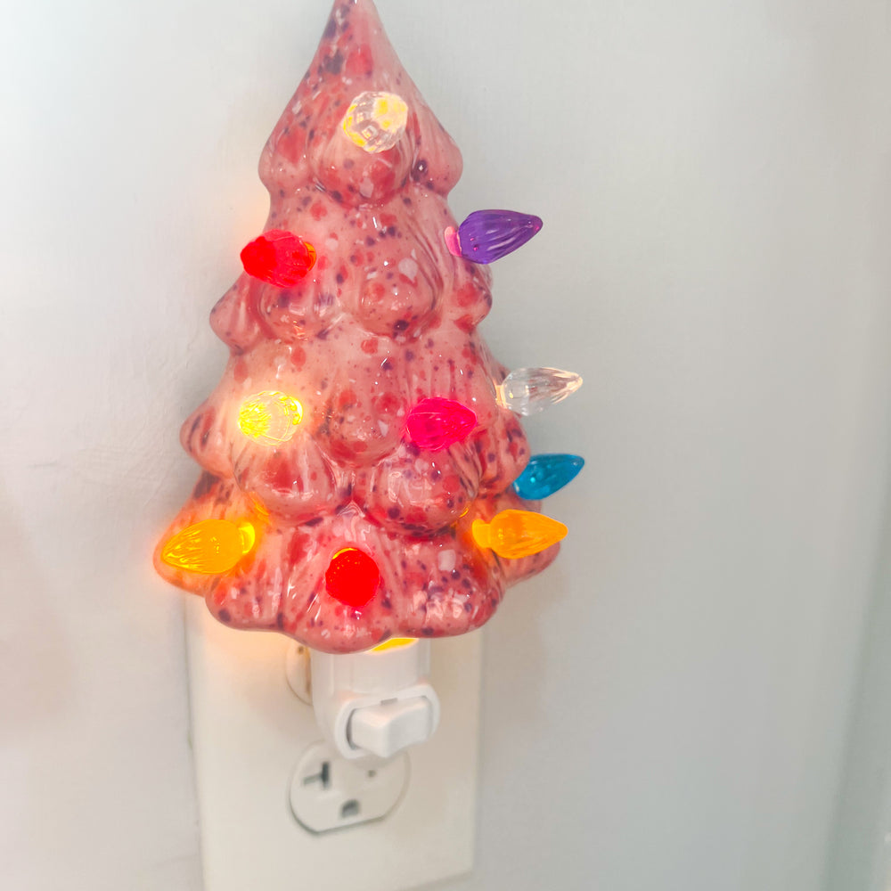 Pink Peppermint Christmas Tree Nightlight