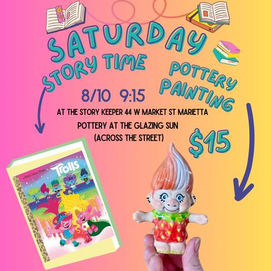 8/10 Saturday Story Time & Pottery Painting