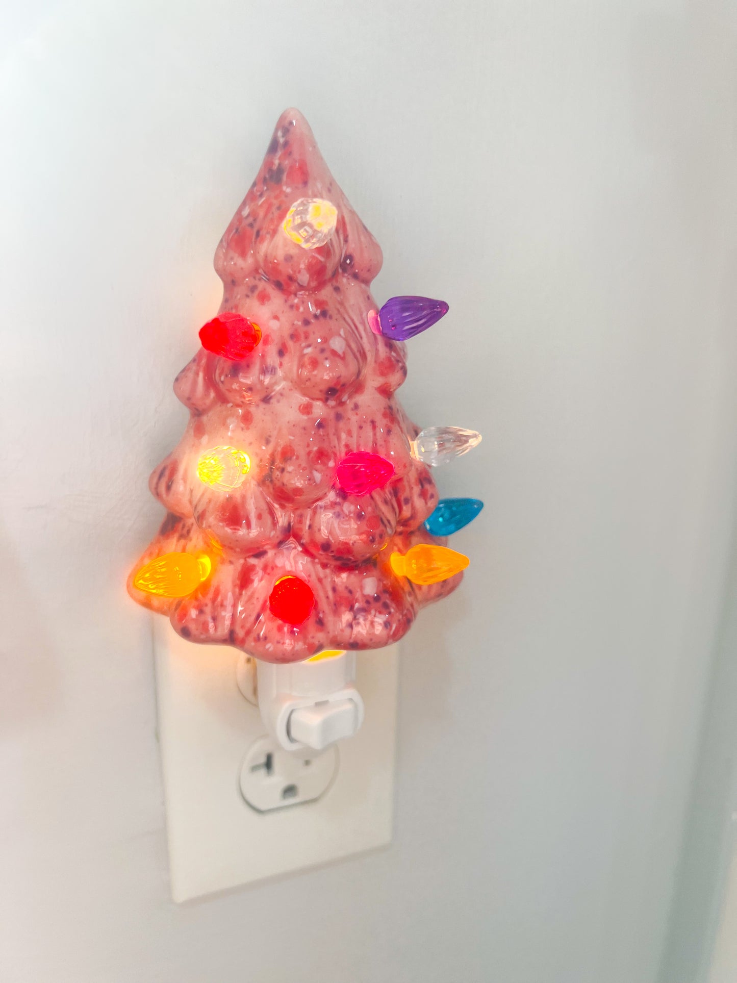 Pink Peppermint Christmas Tree Nightlight