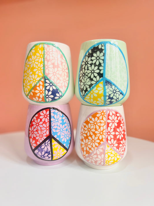 Peace Sign Quilt Cups