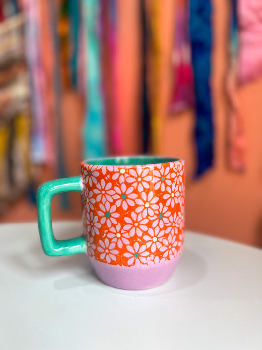 Retro floral mug - Alana