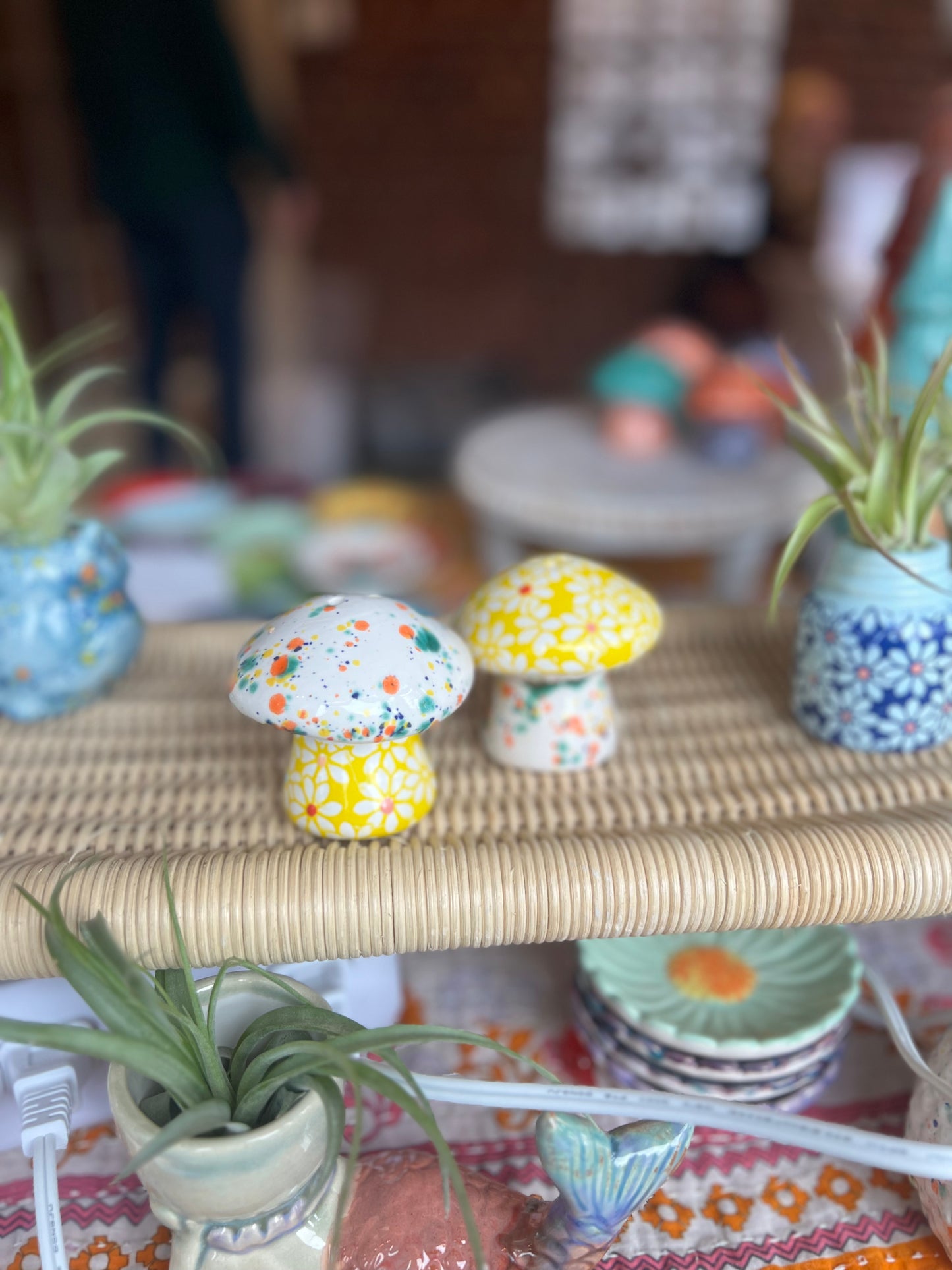 Daisy Mushroom Salt and Pepper shakers