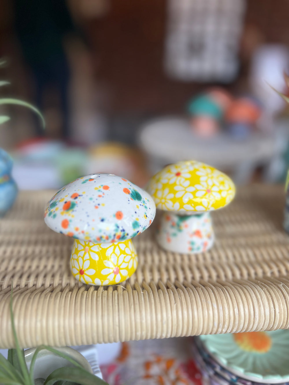 Daisy Mushroom Salt and Pepper shakers