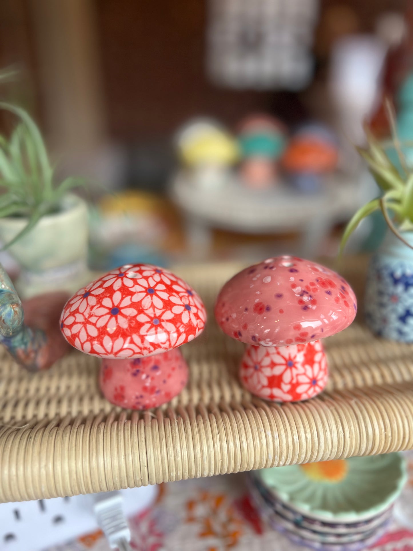 Daisy Mushroom Salt and Pepper shakers