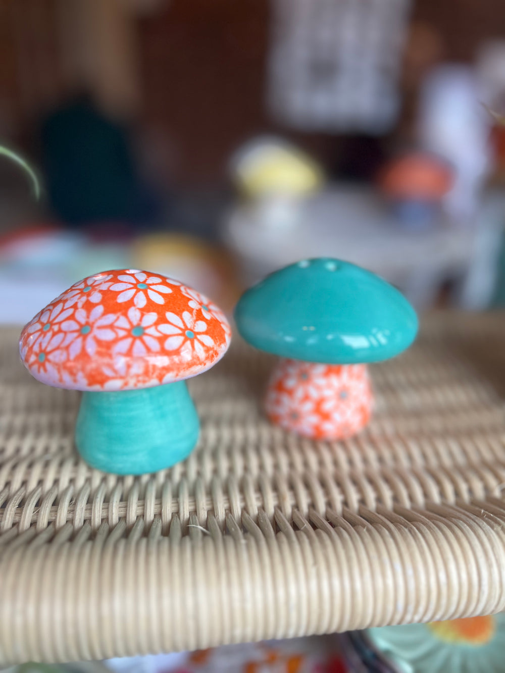 Daisy Mushroom Salt and Pepper shakers