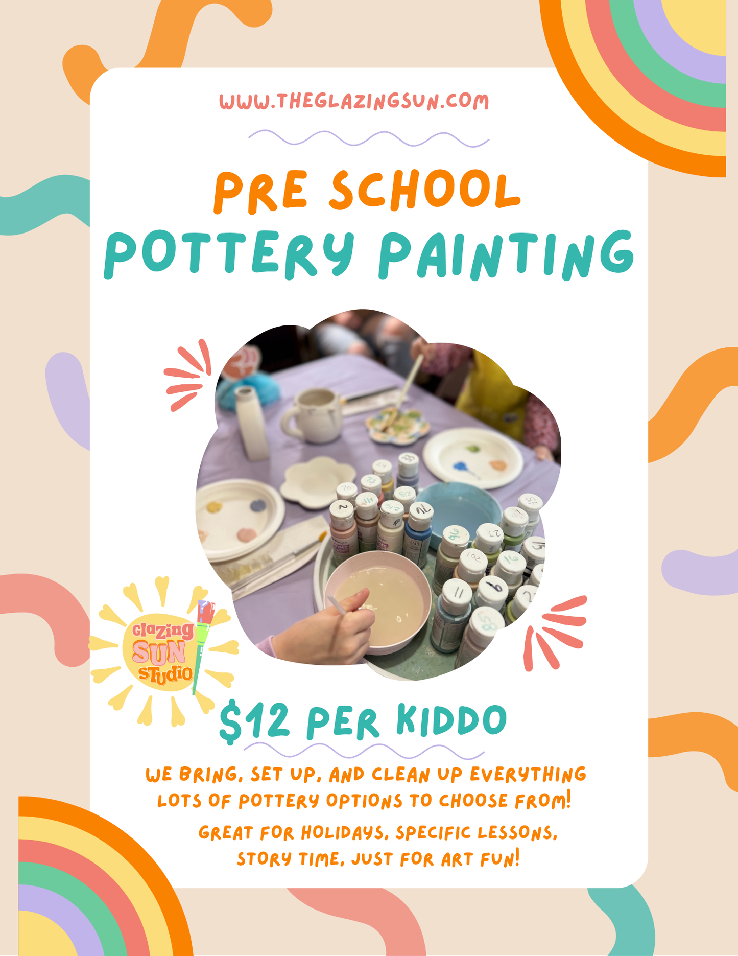 Pre School Pottery Painting!