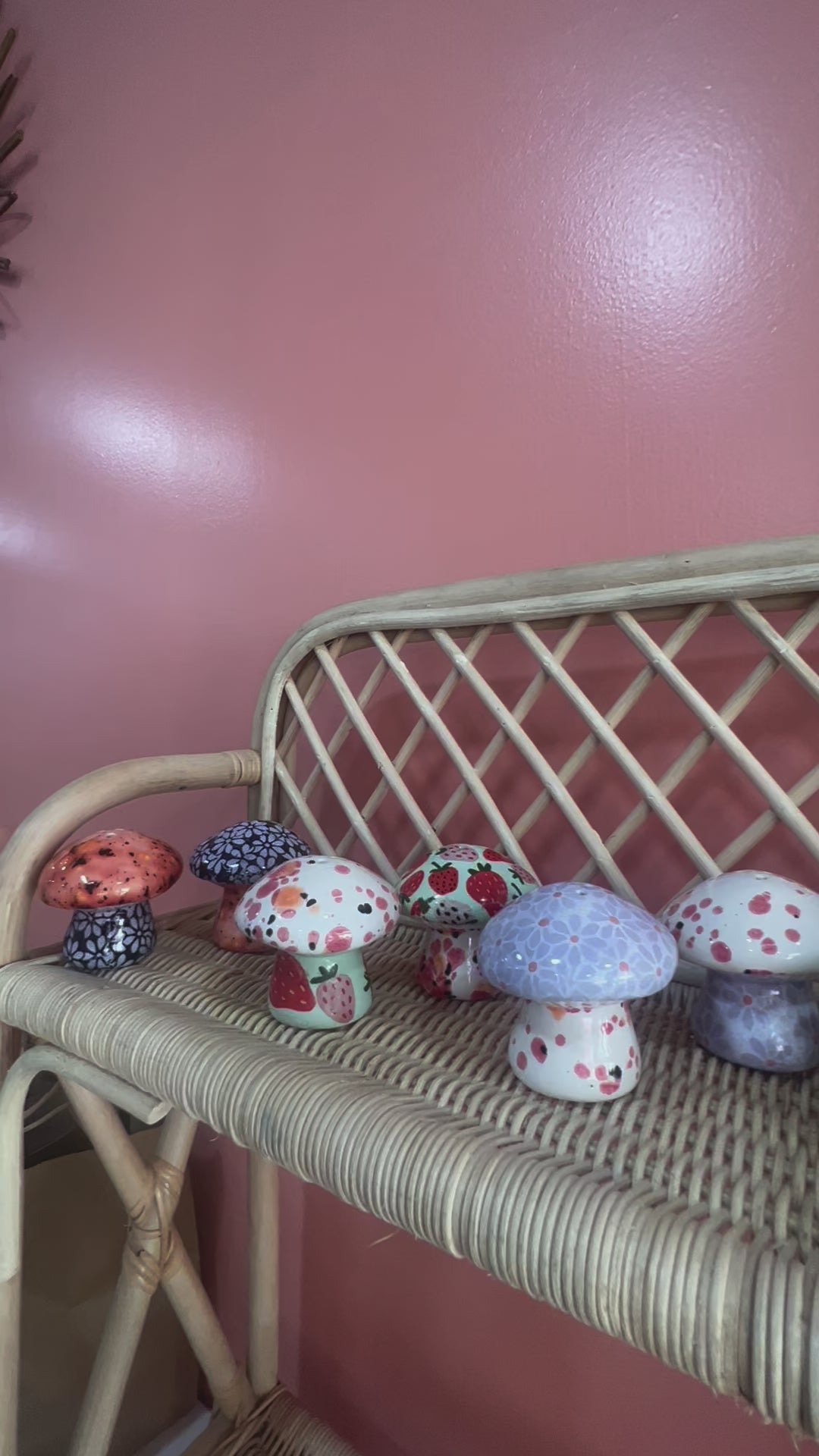 Lavender // white Daisy Mushroom Salt and Pepper shakers